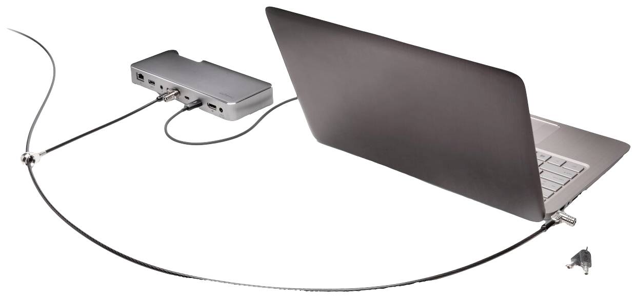 Kensington Laptop Schloss Schlüsselschloss Anschluss für zwei Notebooks, superstarker T-Bar-Schließkopf zum Schutz gegen Manipulation 2430 mm Micr