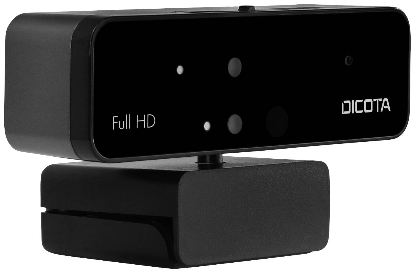 Dicota Webcam PRO Face Recognition Full HD-Webcam Klemm-Halterung, Integrierte Abdeckblende