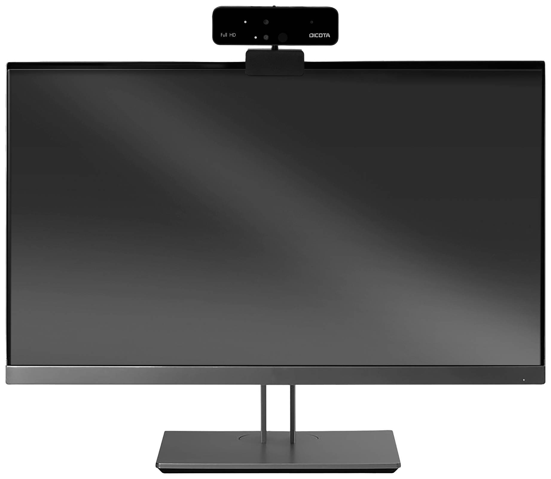Dicota Webcam PRO Face Recognition Full HD-Webcam Klemm-Halterung, Integrierte Abdeckblende