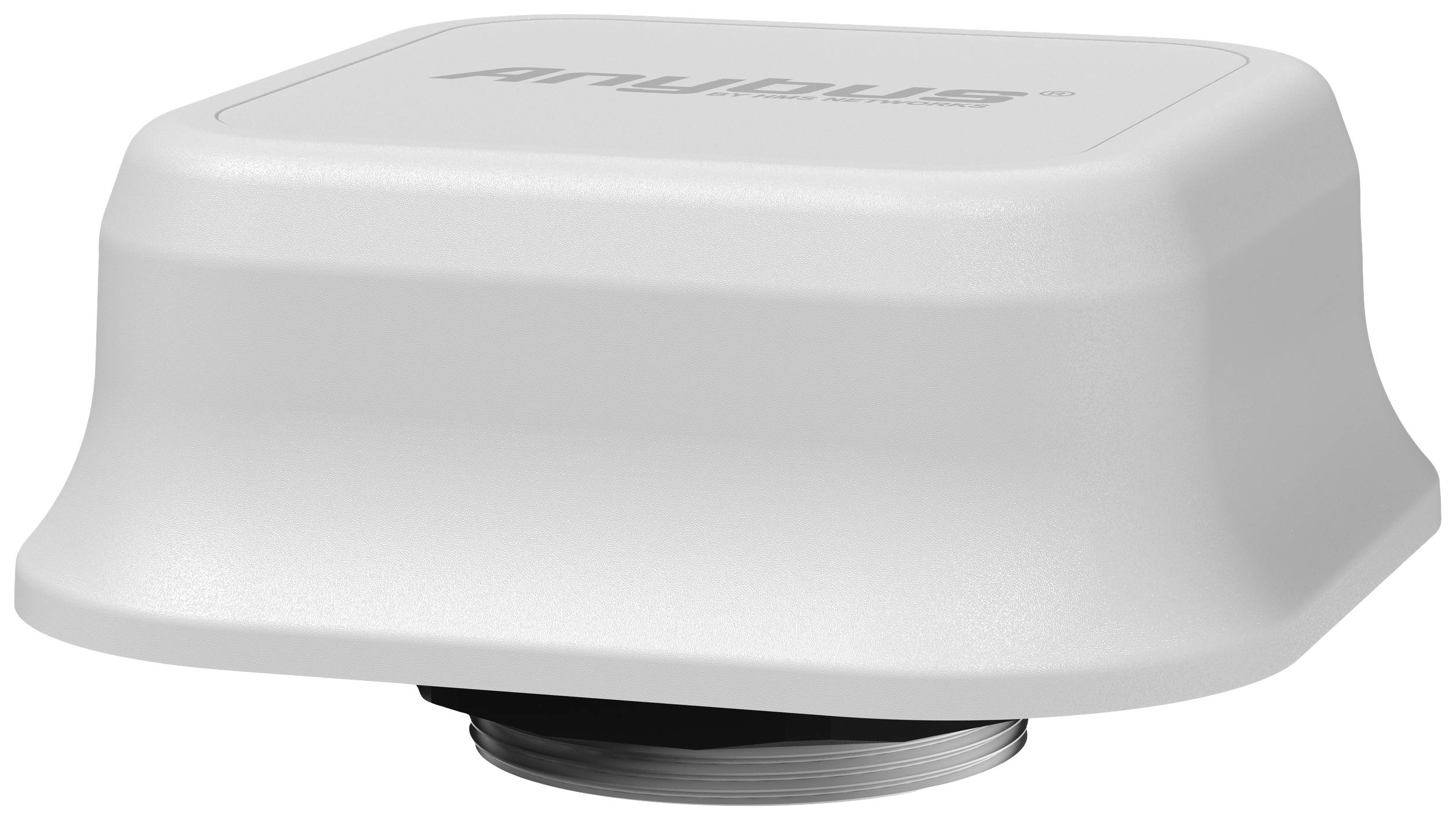 Ein rechteckiges, weißes elektronisches Gerät mit abgerundeten Ecken, wahrscheinlich eine Art Antenne oder Sensor.