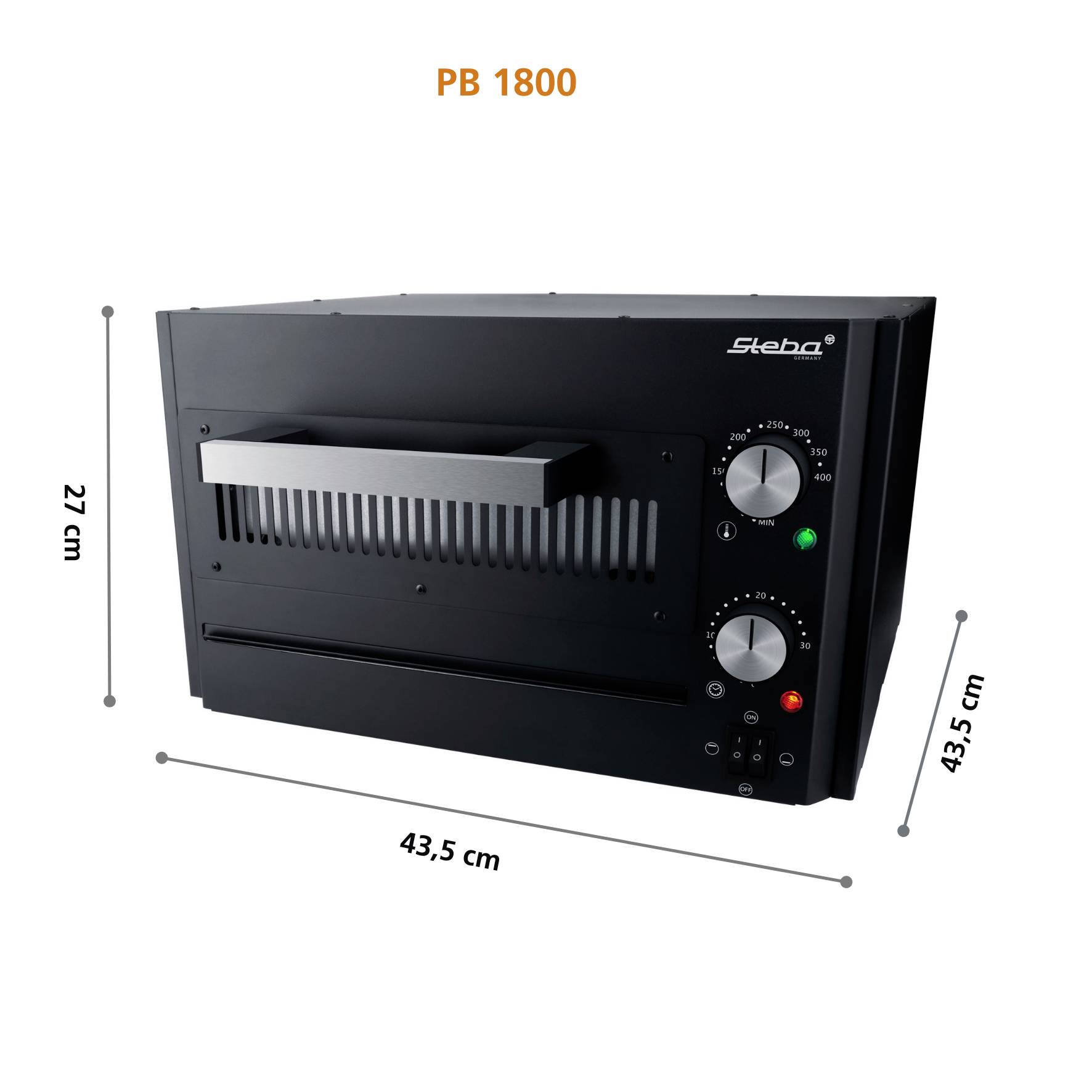 Steba PB 1800 Pizzabäcker Überhitzungsschutz, Timerfunktion, stufenloser Temperaturregler, Kontrollleuchte, Cool-Touch-Gehäuse