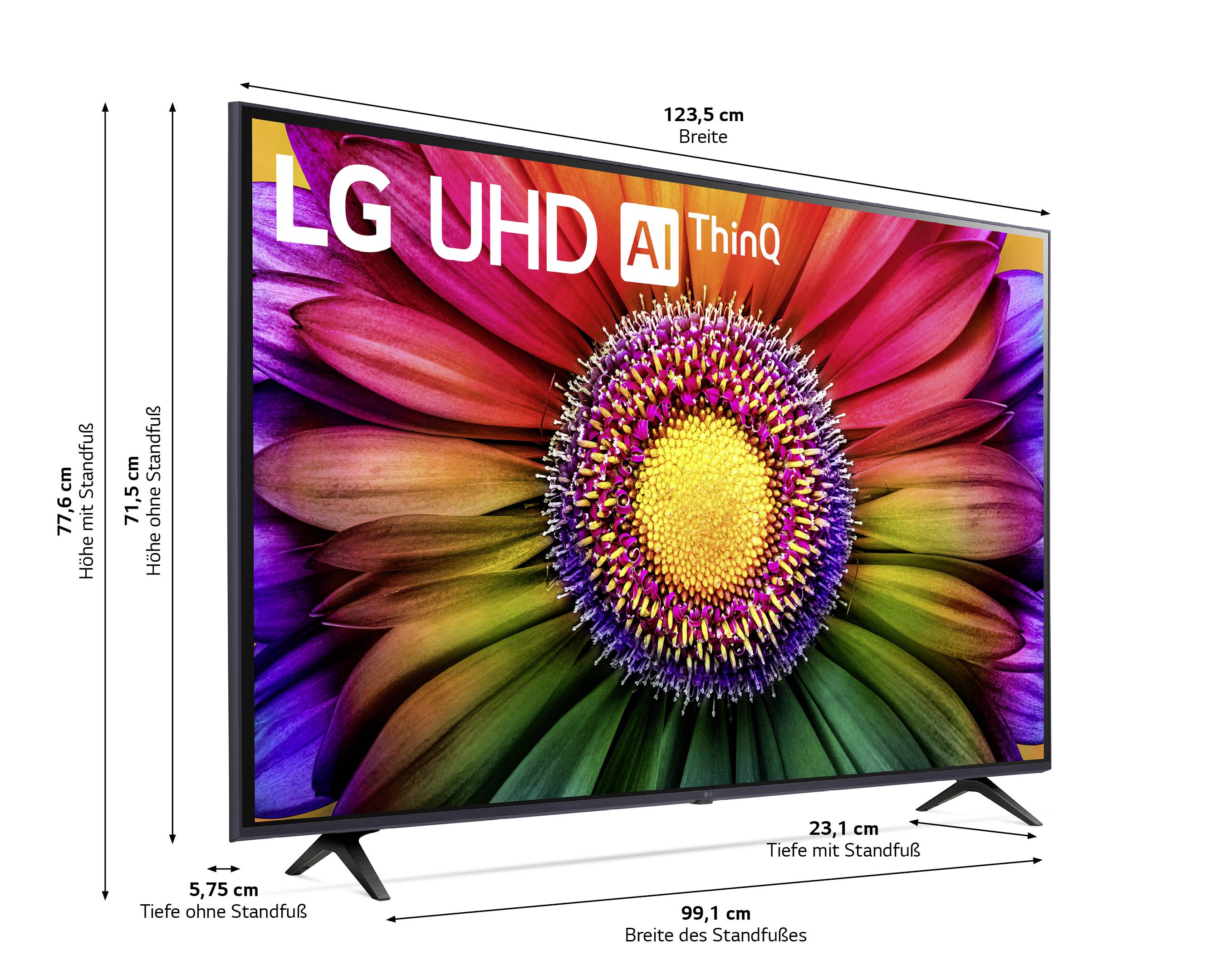 LG Electronics 55UR80006LJ.AEUD LCD-TV 139 cm 55 Zoll EEK G (A - G) CI+, DVB-C, DVB-S2, DVB-T2, WLAN, UHD, Smart TV Schwarz