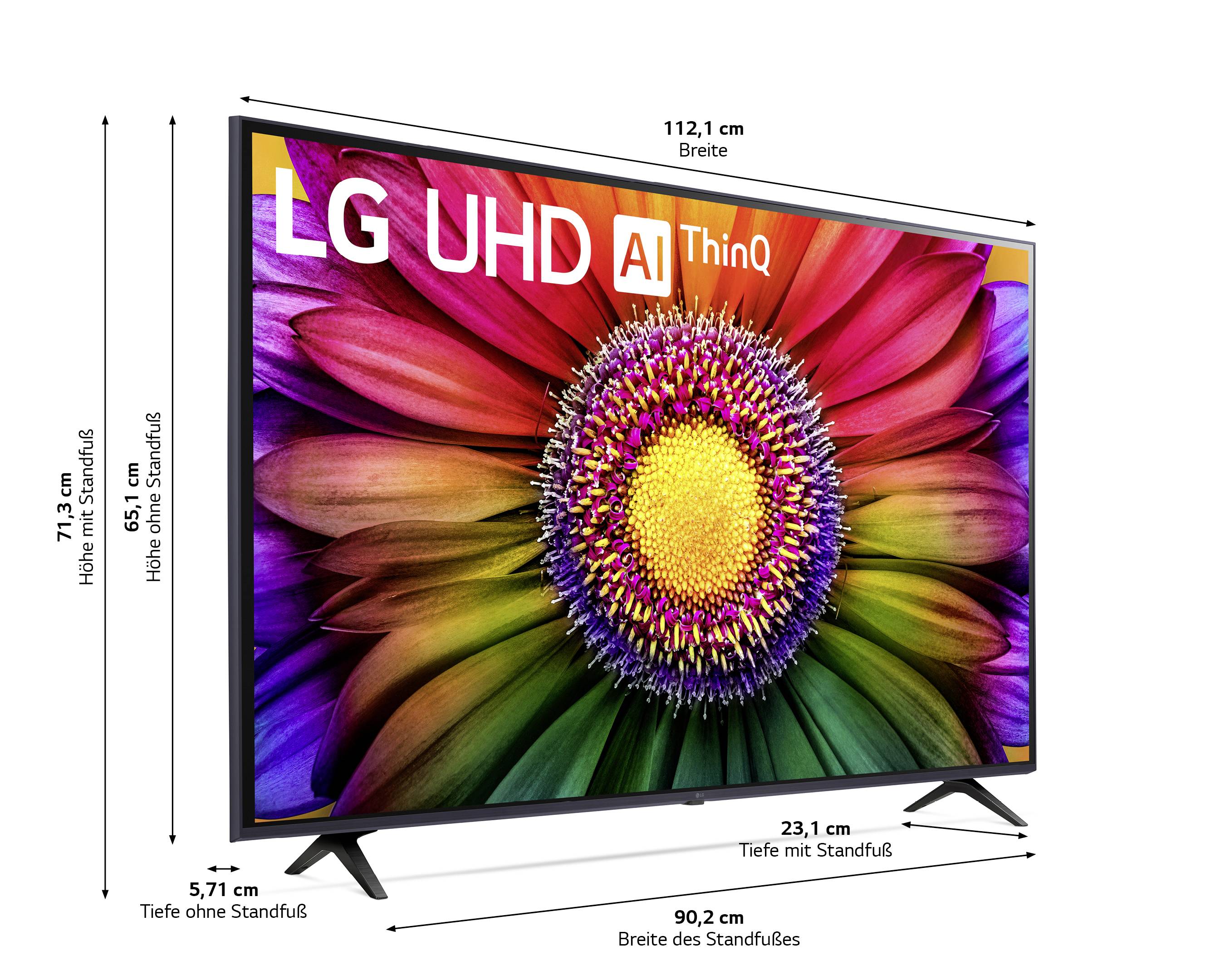LG Electronics 50UR80006LJ.AEUD LCD-TV 127 cm 50 Zoll EEK F (A - G) CI+, DVB-C, DVB-S2, DVB-T2, WLAN, UHD, Smart TV Schwarz