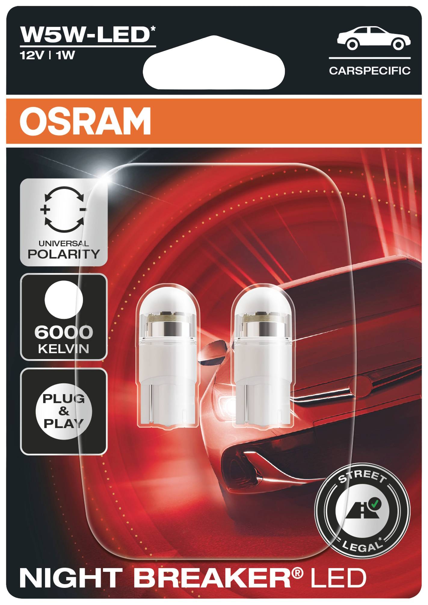 OSRAM 2825DWNBC-02B LED Leuchtmittel Night Breaker® LED W5W 1W 12V