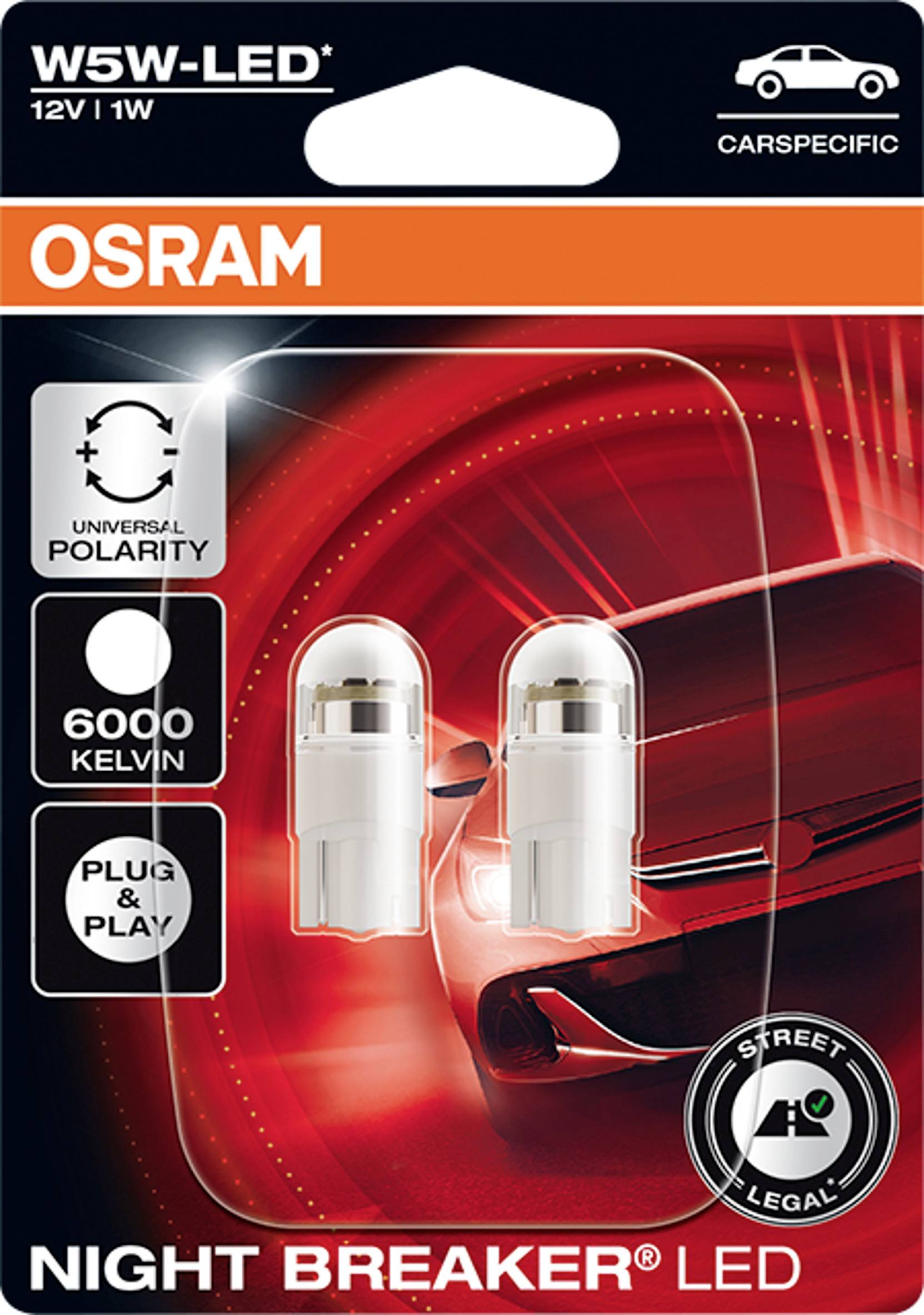 OSRAM 2825DWNBC-02B LED Leuchtmittel Night Breaker® LED W5W 1W 12V