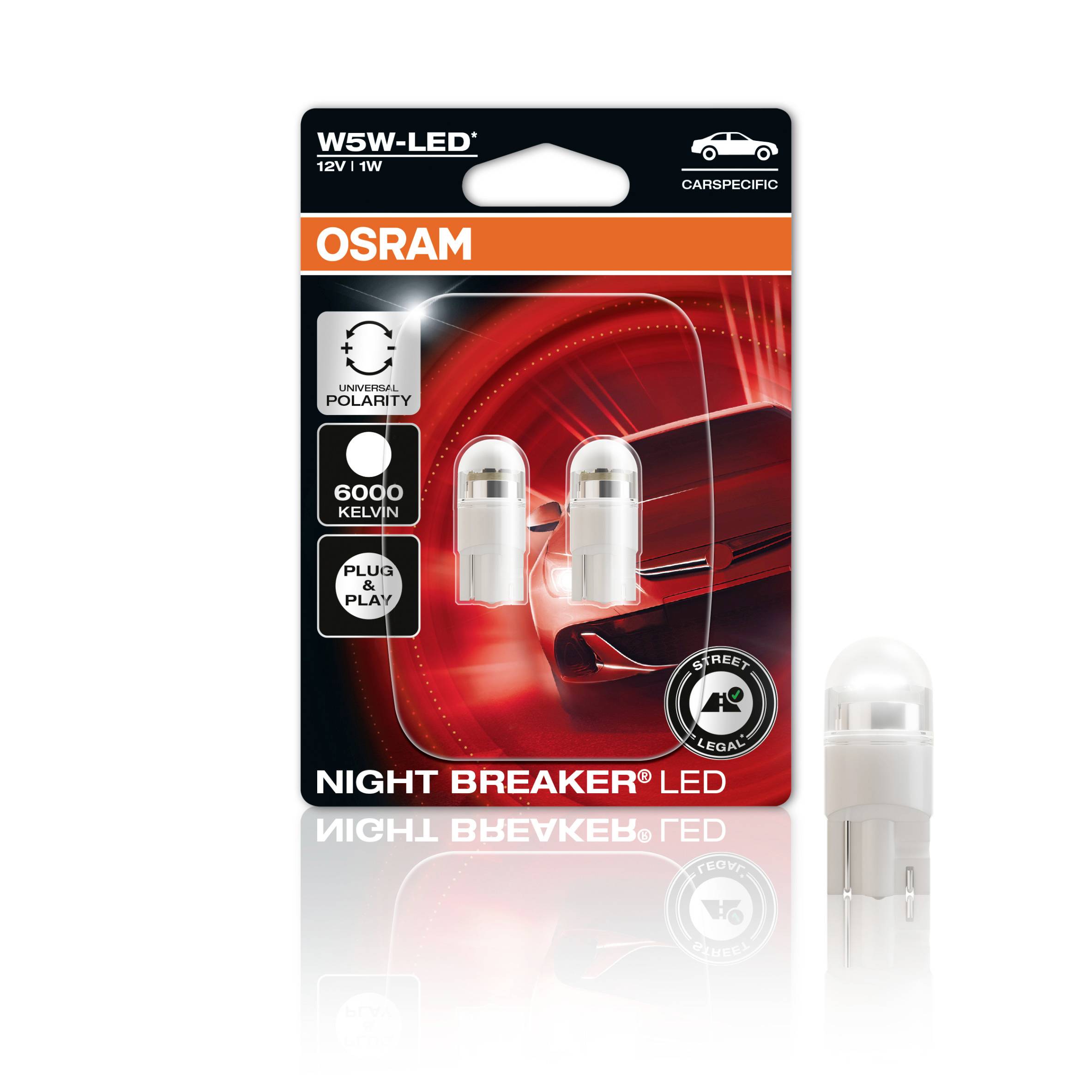 OSRAM 2825DWNBC-02B LED Leuchtmittel Night Breaker® LED W5W 1W 12V