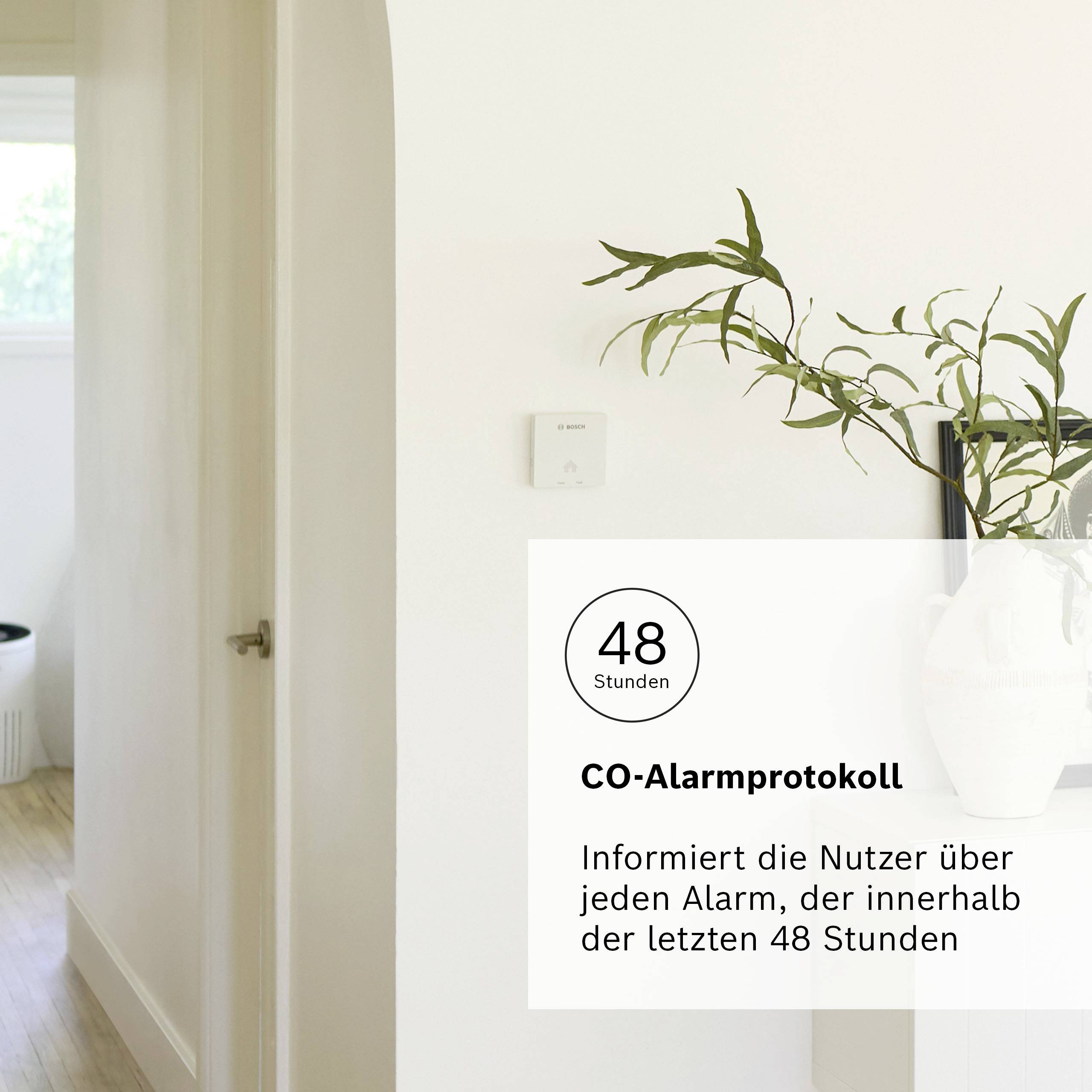 Bosch Home Comfort D-CO Kohlenmonoxid-Melder batteriebetrieben detektiert Kohlenmonoxid
