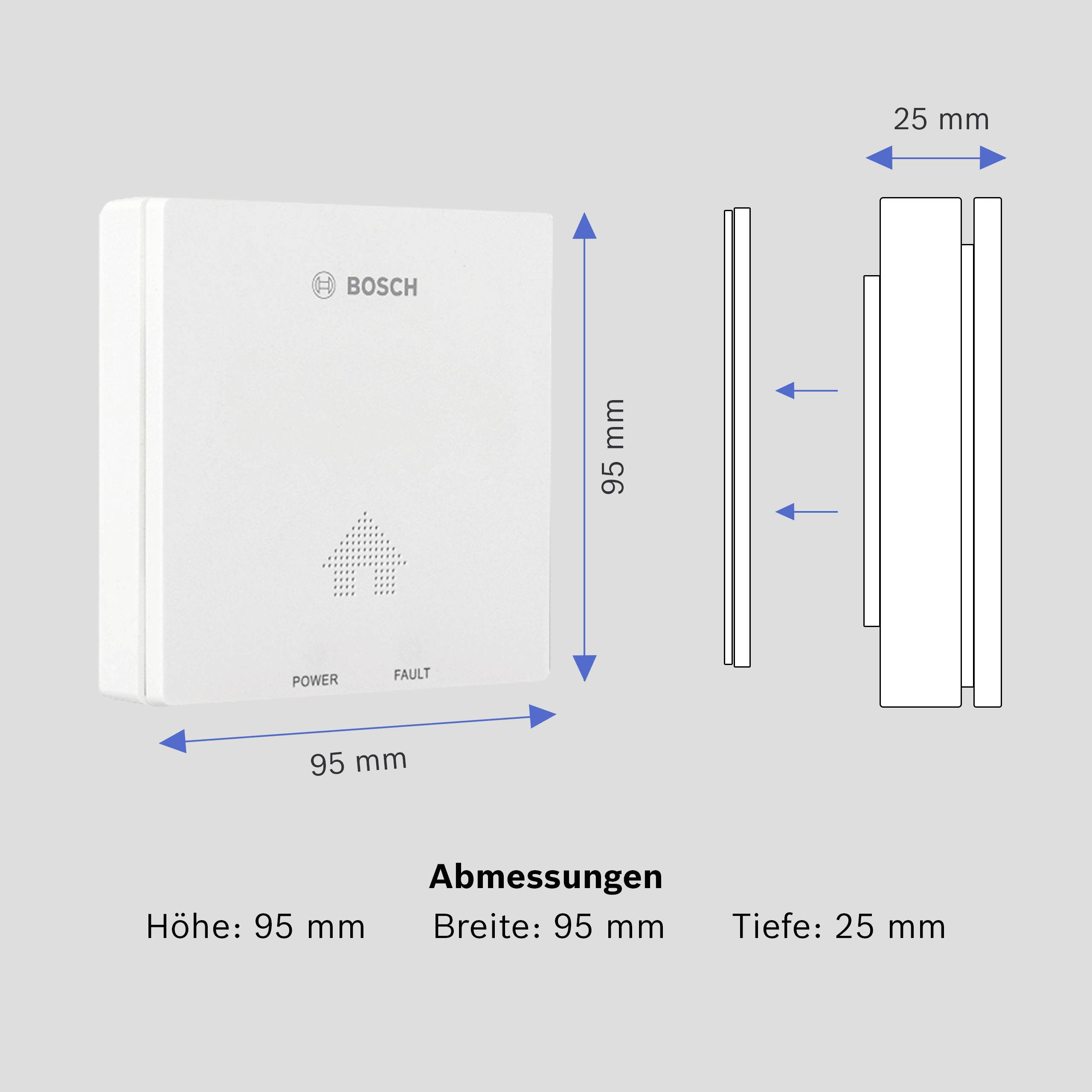 Bosch Home Comfort D-CO Kohlenmonoxid-Melder batteriebetrieben detektiert Kohlenmonoxid