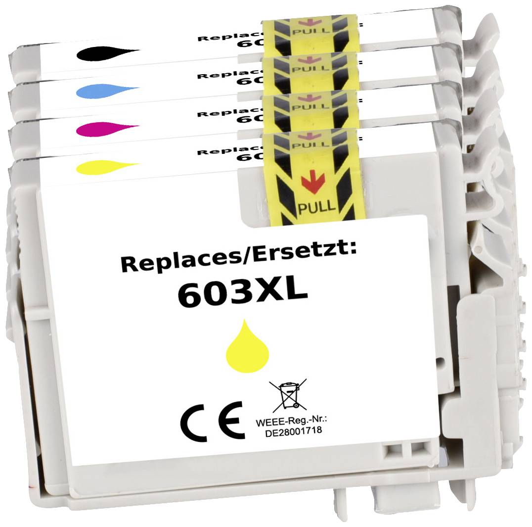 Renkforce Druckerpatrone ersetzt Epson 603XL, T03A6, T03A1, T03A2, T03A3, T03A4 Kompatibel Kombi-Pack Schwarz, Cyan, Magenta