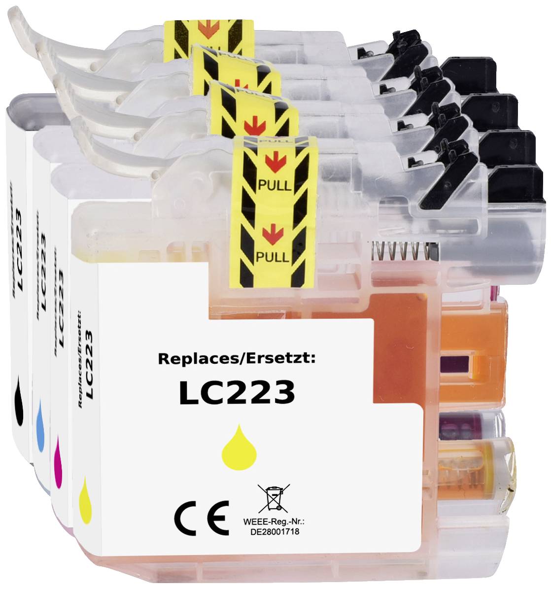 Renkforce Druckerpatrone ersetzt Brother LC-223BK, LC-223C, LC-223M, LC223Y Kompatibel Kombi-Pack Schwarz, Cyan, Magenta, Gelb