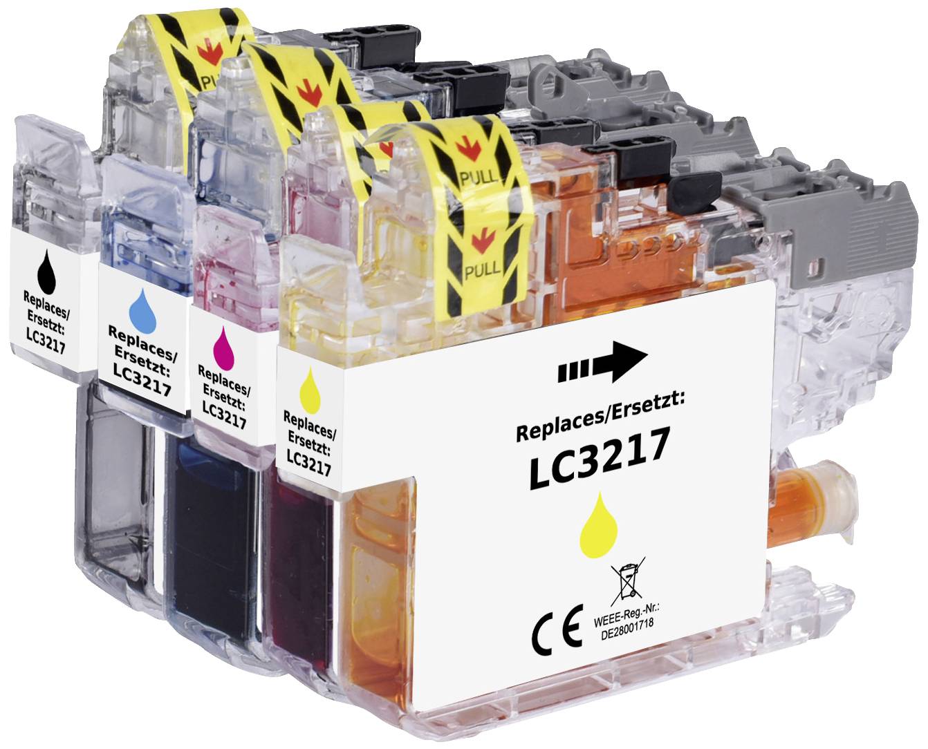 Renkforce Druckerpatrone ersetzt Brother LC-3217BK, LC-3217C, LC-3217M, LC-3217Y Kompatibel Kombi-Pack Schwarz, Cyan, Magenta