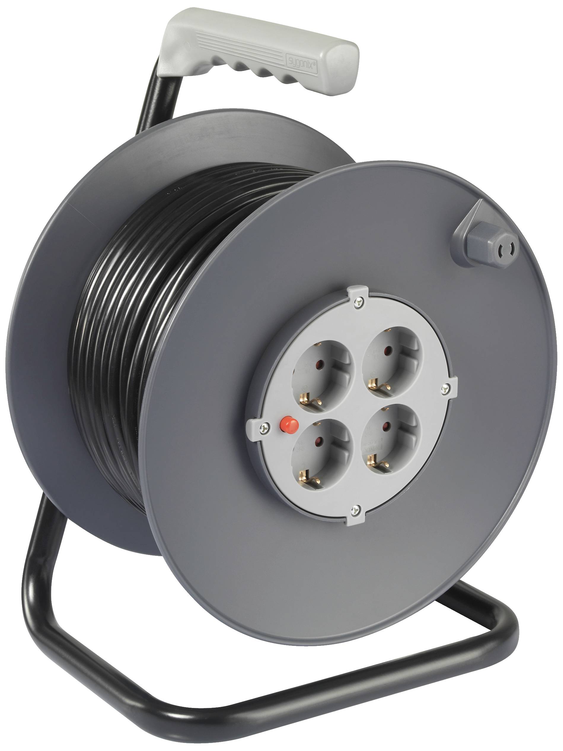 Sygonix SY-5655926 Kabeltrommel 25 m Schwarz Schutzkontakt-Stecker