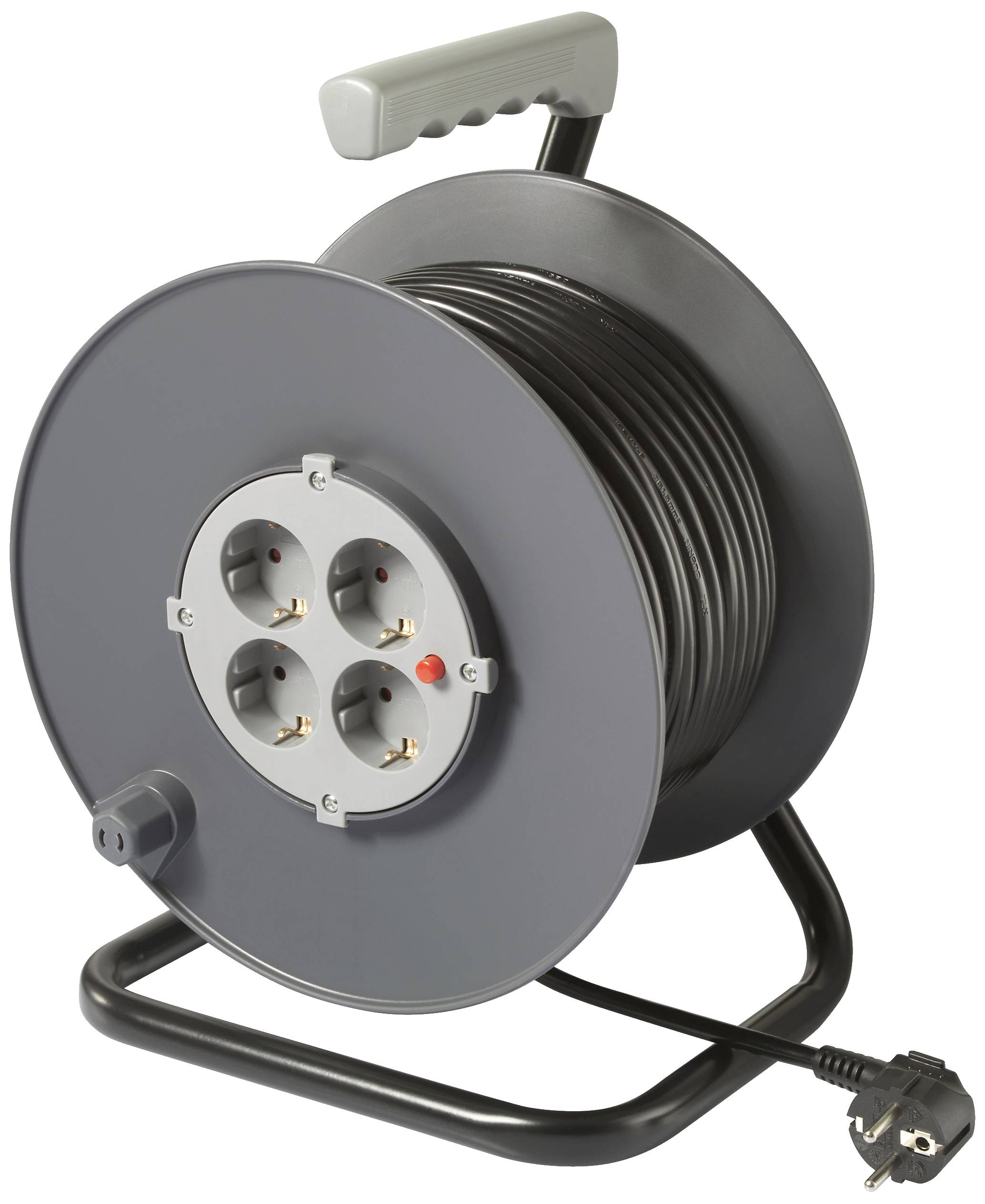 Sygonix SY-5655926 Kabeltrommel 25m Schwarz Schutzkontakt-Stecker