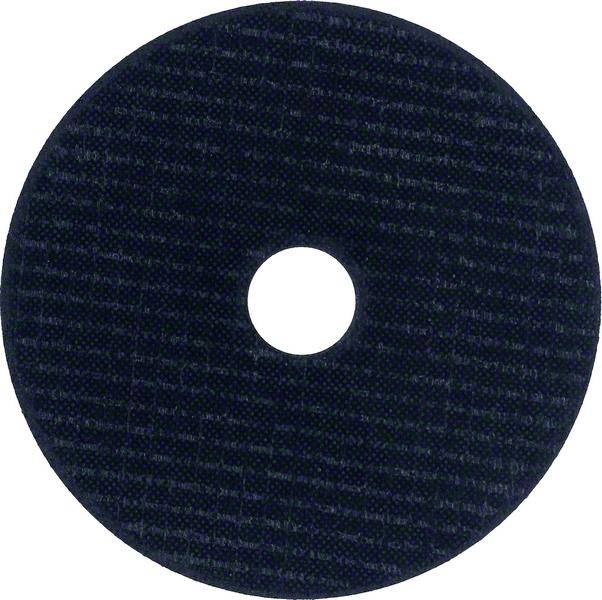 Der Kreis ist schwarz mit einer Öffnung in der Mitte und ähnelt einer Schleifscheibe.