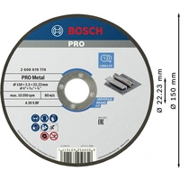 Bosch Accessories Standard for Metal 2608619774 Trennscheibe gerade 150mm Metall Bosch Accessories Standard for Metal 2608619774 Trennscheibe gerade 150mm Metall