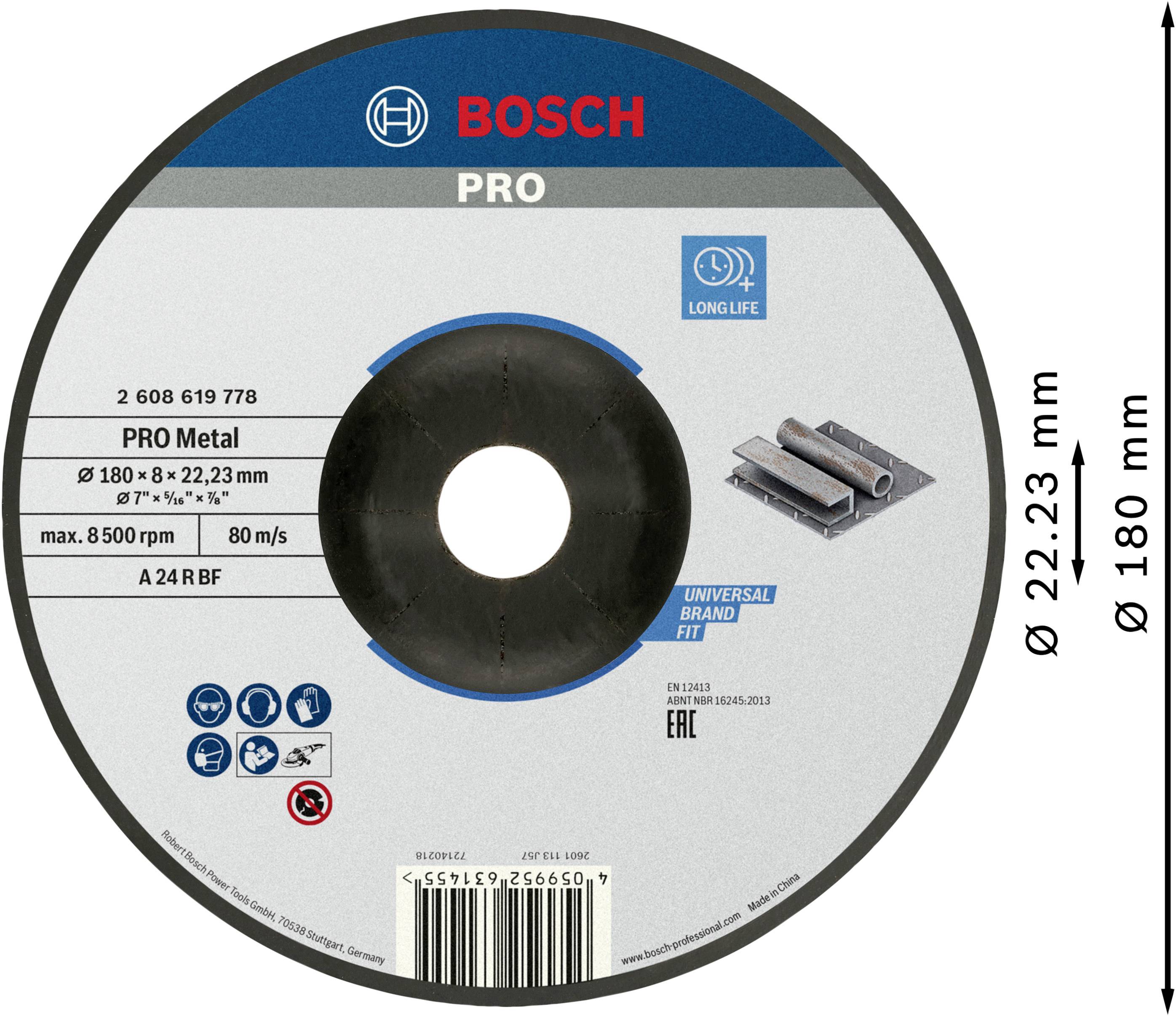 Bosch Accessories Standard for Metal 2608619778 Schleifscheibe 180mm Metall