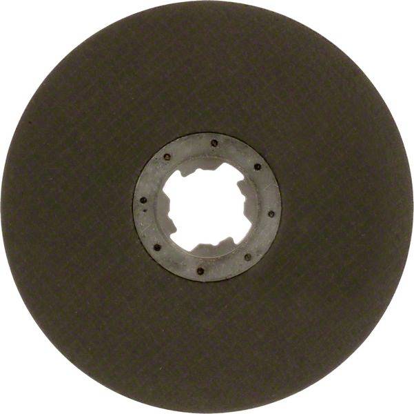 Schwarze Kreissägeblatt mit zentraler Öffnung, geeignet für präzises Schneiden von Materialien mit Winkelschleifern.