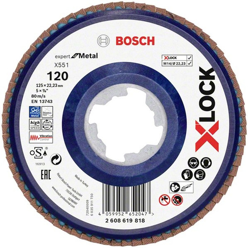 Bosch Accessories 2608619818 X551 Fächerschleifscheibe Durchmesser 125mm Bohrungs-Ø 22.23mm