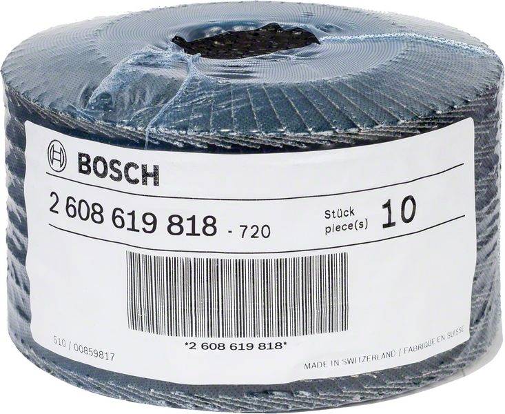 Bosch Schleifband, 10 Stück, Artikelnummer 2 608 619 818 - 720, in Kunststoffverpackung. Hergestellt in der Schweiz.