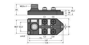 Turck TB-4M12-4-CS12T 6611900 Sensor/Aktorbox passiv 1St.