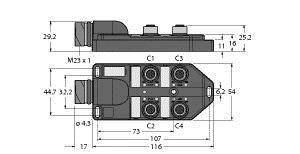 Turck TB-4M12-5-CS19H 6611957 Sensor/Aktorbox passiv 1St.