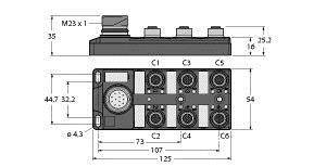 Turck TB-6M12-4P2-CS12T 6611922 Sensor/Aktorbox passiv 1St.