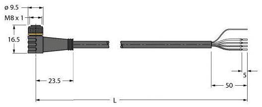 Turck 6627440 Sensor-/Aktor-Anschlussleitung 10m Polzahl Sensoren: 4 1St.