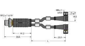 Turck 6630419 Sensor-/Aktor-Verteiler und Adapter 0.30m 1St.