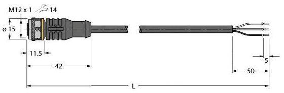 Turck 6628683 Sensor-/Aktor-Anschlussleitung 2m Polzahl Sensoren: 3 1St.