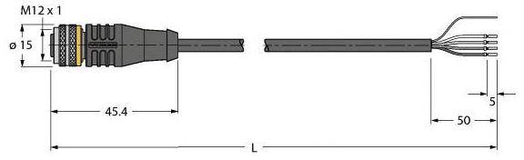 Turck 6626335 Sensor-/Aktor-Anschlussleitung 10m Polzahl Sensoren: 4 1St.