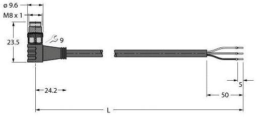 Turck 6630145 Sensor-/Aktor-Anschlussleitung 10m Polzahl Sensoren: 3 1St.