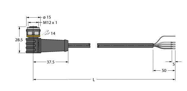 Turck 6626326 Sensor-/Aktor-Anschlussleitung 10m Polzahl Sensoren: 4 1St.