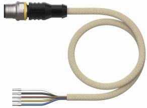 Kabel mit Mehrfachadern und schwarzem Stecker, geeignet für technische oder elektronische Anwendungen.