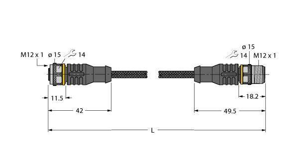 Turck 6628270 Sensor-/Aktor-Steckverbinder, konfektioniert 1m Polzahl Sensoren: 5 1St.