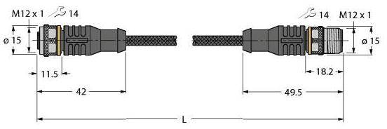 Turck 6628272 Sensor-/Aktor-Steckverbinder, konfektioniert 2m Polzahl Sensoren: 5 1St.