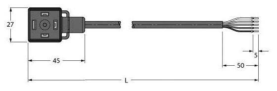 Turck VAS04-K81E-10/TXL Ventilsteck- verbinder Bauform A 6606693 VAS04-K81E-10/TXL 6606693 Inhalt: 1St.