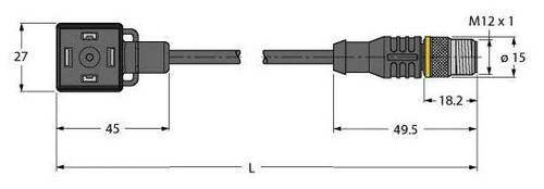 Turck Ventilsteckverbinder Bauform A Schwarz VAS22-S80E-1-RSC5.31T/TXL 6606508 Inhalt: 1St.