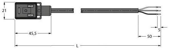 Turck Ventilsteckverbinder Bauform BI, Anschlussleitung 6606851 VIS02-L80E-10/TXL 6606851 Inhalt: 1St.