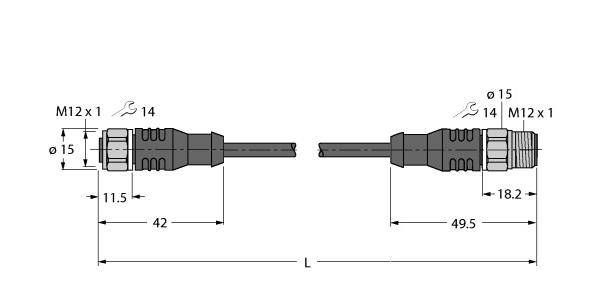 Turck 6933708 Sensor-/Aktor-Steckverbinder, konfektioniert 0.30m Polzahl Sensoren: 4 1St.