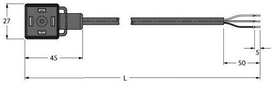 Turck Ventilsteckverbinder Bauform A, Anschlussleitung 6606768 VAS22-E80E-2/TXL 6606768 Inhalt: 1St.