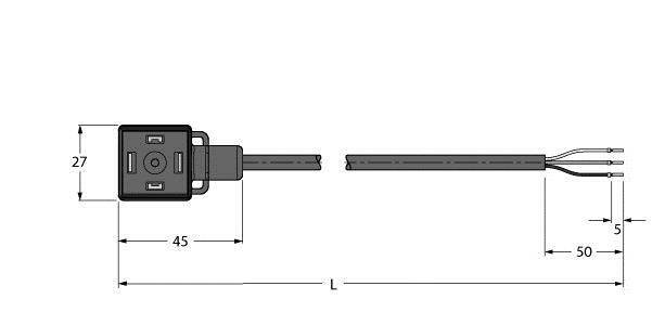 Turck Ventilsteckverbinder Bauform A, Anschlussleitung 6606768 VAS22-E80E-2/TXL 6606768 Inhalt: 1St.