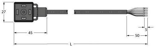 Turck Ventilsteckverbinder Bauform A, Anschlussleitung 6606747 VAS04-K81E-10/TEL 6606747 Inhalt: 1St.