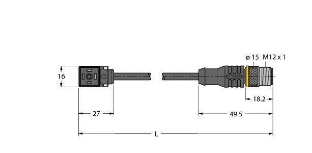 Turck Ventilsteckverbinder Bauform CI, Verbindungsleitung 6606913 VC9S22-T80E-2-RSC5.31T/TXL 6606913 Inhalt: 1St.