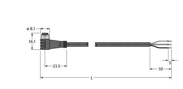 Turck 6627346 Sensor-/Aktor-Anschlussleitung 5m Polzahl Sensoren: 3 1St.