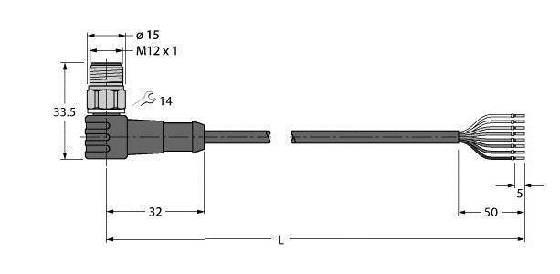 Turck 6934683 Sensor-/Aktor-Anschlussleitung 2m Polzahl Sensoren: 8 1St.