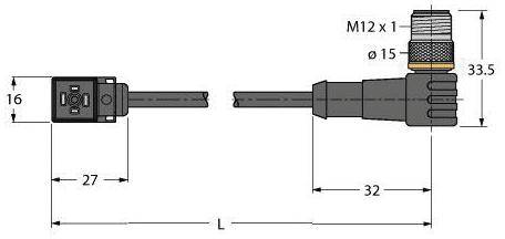 Turck Ventilsteckverbinder Bauform C, Verbindungsleitung 6606877 VC8S22-T80E-0.6-WSC5.31T/TXL 6606877 Inhalt: 1St.