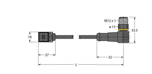 Turck Ventilsteckverbinder Bauform C, Verbindungsleitung 6606877 VC8S22-T80E-0.6-WSC5.31T/TXL 6606877 Inhalt: 1St.