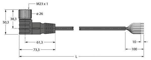 Turck 6631127 Sensor-/Aktor-Anschlussleitung 10m Polzahl Sensoren: 12 1St.