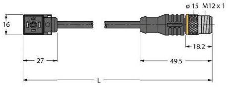 Turck Ventilsteckverbinder Bauform CI, Verbindungsleitung 6606935 VC9S22-T80E-5-RSC5.31T/TEL 6606935 Inhalt: 1St.