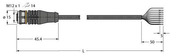 Turck 6631572 Sensor-/Aktor-Anschlussleitung 10m Polzahl Sensoren: 8 1St.